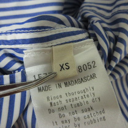 Good Celine Phoebe Period Knee Length Short Sleeves Slit Neck Striped Dress XS