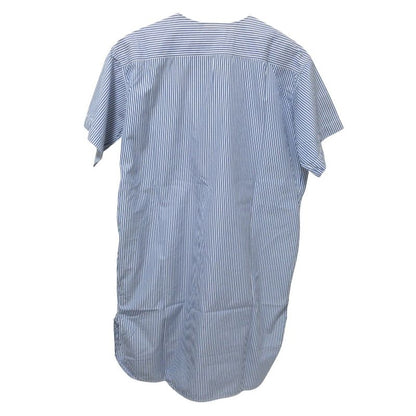 Good Celine Phoebe Period Knee Length Short Sleeves Slit Neck Striped Dress XS