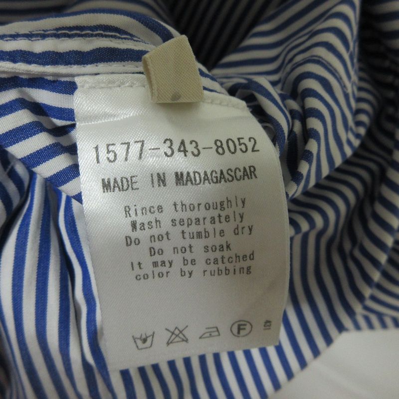 Good Celine Phoebe Period Knee Length Short Sleeves Slit Neck Striped Dress XS