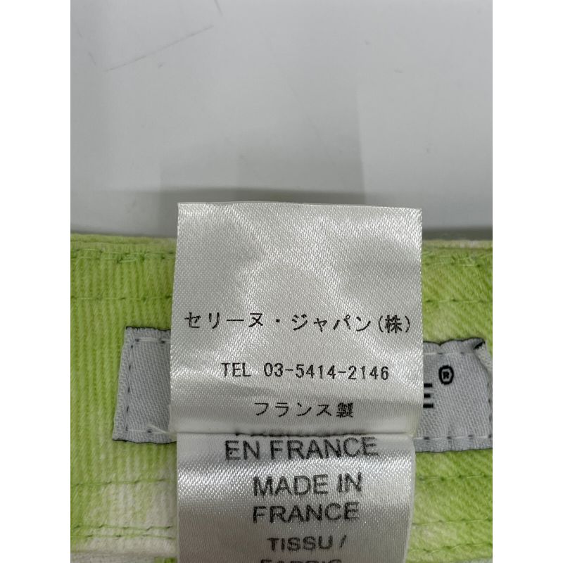 Celine Light Green Die-dyed Denim Skirt 34