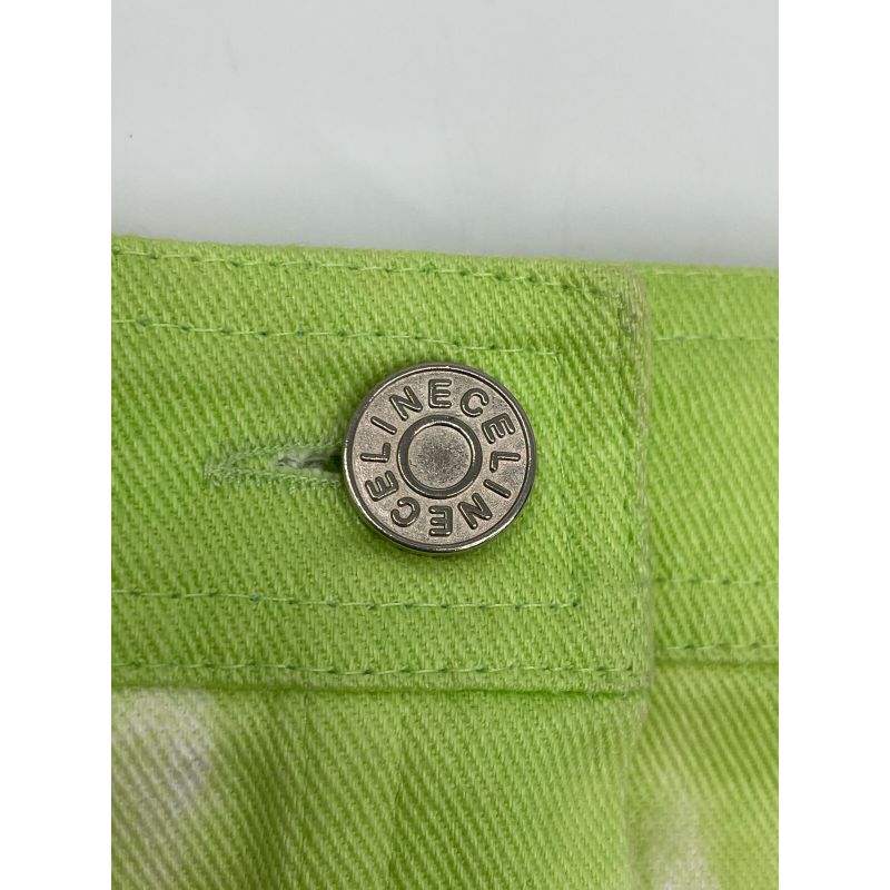 Celine Light Green Die-dyed Denim Skirt 34