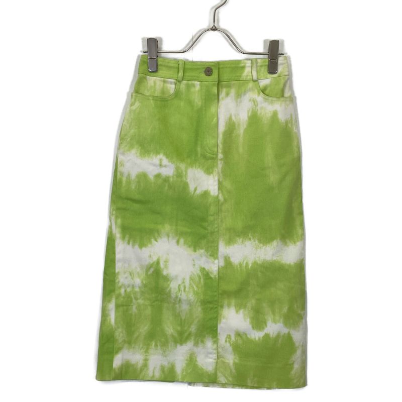 Celine Light Green Die-dyed Denim Skirt 34