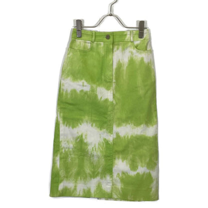 Celine Light Green Die-dyed Denim Skirt 34