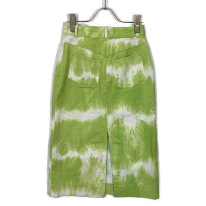 Celine Light Green Die-dyed Denim Skirt 34