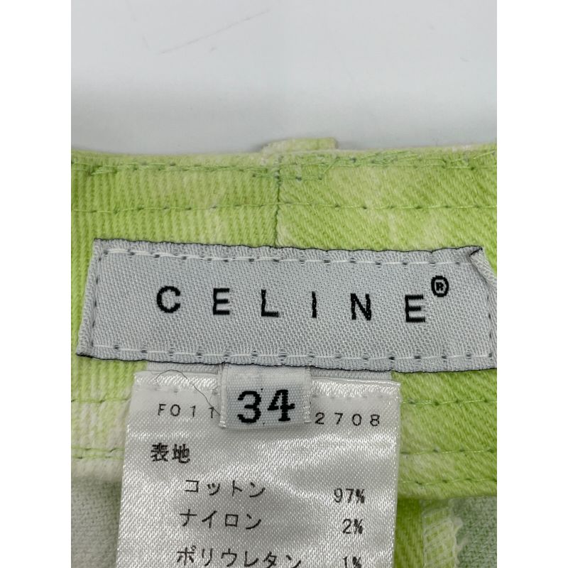 Celine Light Green Die-dyed Denim Skirt 34