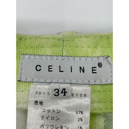 Celine Light Green Die-dyed Denim Skirt 34