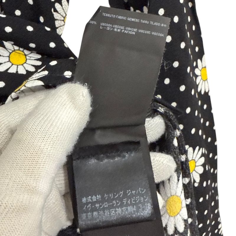 Saint Laurent Paris Eddy Period Long Sleeve Flower Dot Pattern Shirt Size 34