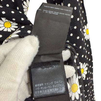 Saint Laurent Paris Eddy Period Long Sleeve Flower Dot Pattern Shirt Size 34