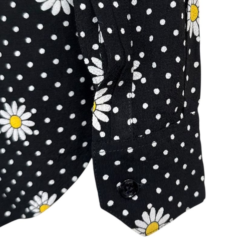 Saint Laurent Paris Eddy Period Long Sleeve Flower Dot Pattern Shirt Size 34