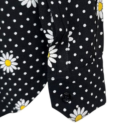 Saint Laurent Paris Eddy Period Long Sleeve Flower Dot Pattern Shirt Size 34