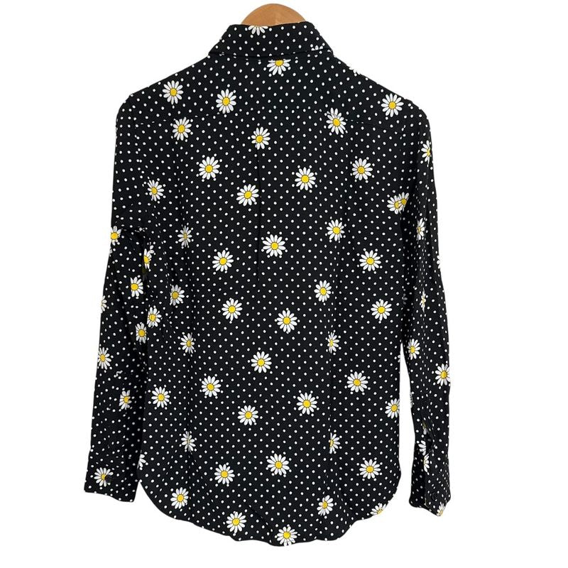 Saint Laurent Paris Eddy Period Long Sleeve Flower Dot Pattern Shirt Size 34