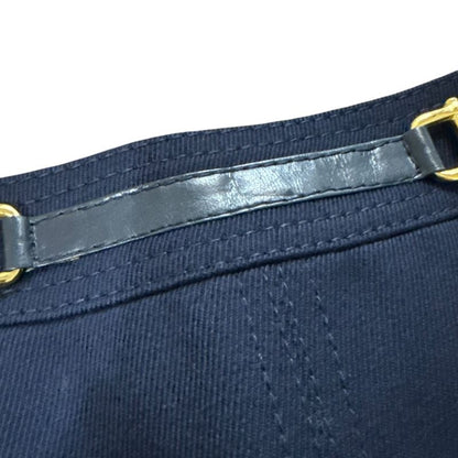 Good Celine Vintage Horsebit Hardware Knee Length Pleated Skirt Navy Women's