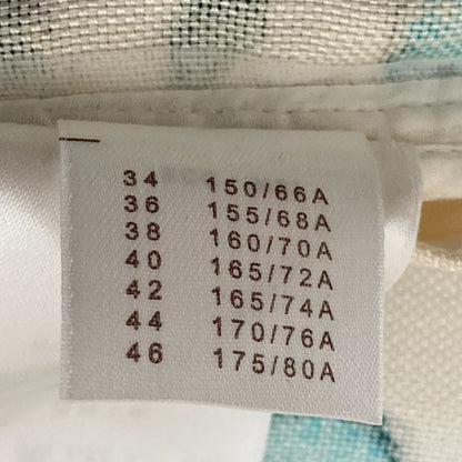 Louis Vuitton Linen Silk Print Knee-Length Skirt 38 White and Blue Ladies Used