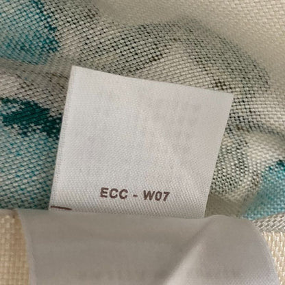 Louis Vuitton Linen Silk Print Knee-Length Skirt 38 White and Blue Ladies Used