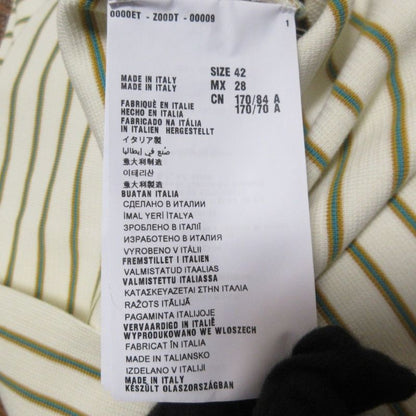 Prada Striped Knit Sleeveless Knee Length Mini Dress Size 42 Ivory X Green