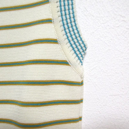 Prada Striped Knit Sleeveless Knee Length Mini Dress Size 42 Ivory X Green