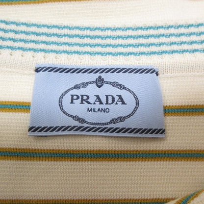 Prada Striped Knit Sleeveless Knee Length Mini Dress Size 42 Ivory X Green