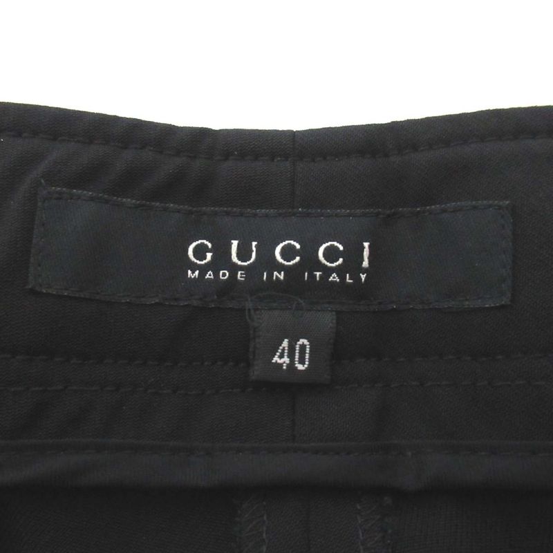 Gucci Tom Ford Period Belted Flared Slacks Pants 121956 Size 40 Black Women's