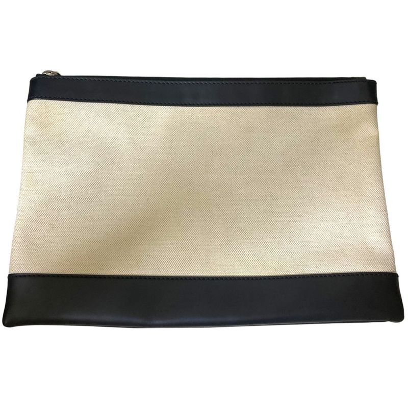Good Balenciaga Clutch Bag Black and Natural Men Women Used