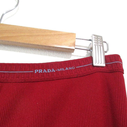 Prada Hem Zip Knit Pants Size 46 Red Women's Used
