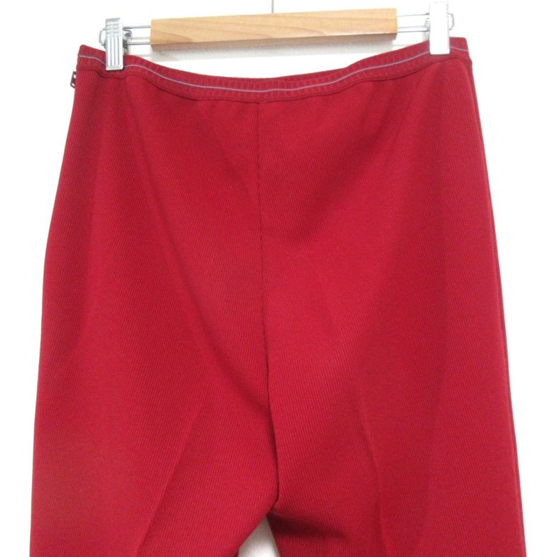 Prada Hem Zip Knit Pants Size 46 Red Women's Used