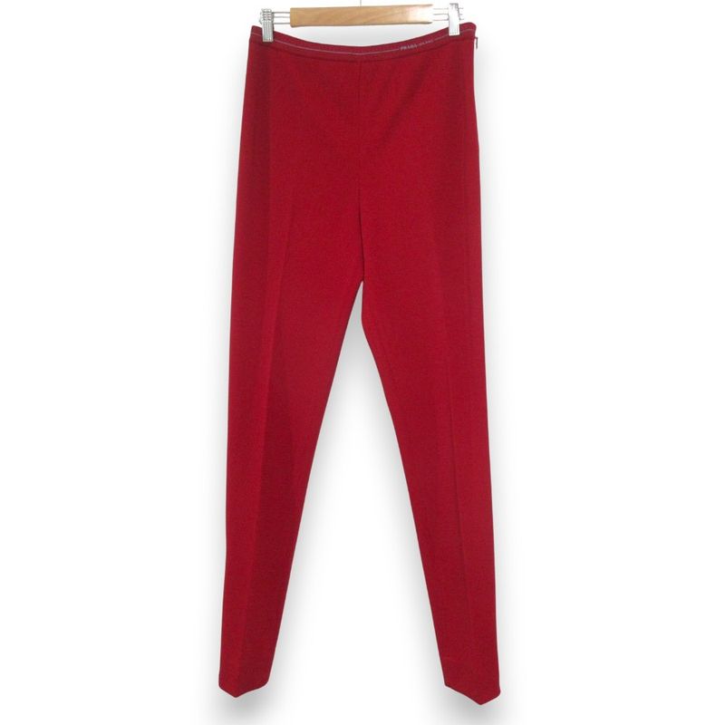 Prada Hem Zip Knit Pants Size 46 Red Women's Used