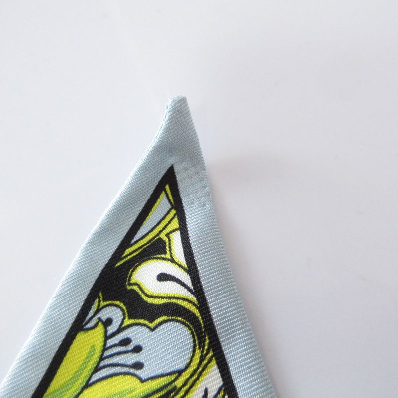 Good Prada Printed Silk Slim Scarf 1ff008 Light Blue Women Used