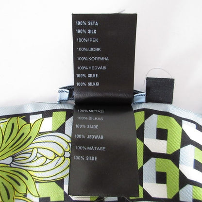 Good Prada Printed Silk Slim Scarf 1ff008 Light Blue Women Used