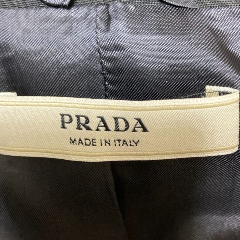 Prada Snap Button Tailored Jacket Size 38 Black Ladies Used