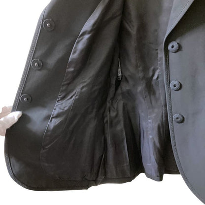 Prada Snap Button Tailored Jacket Size 38 Black Ladies Used