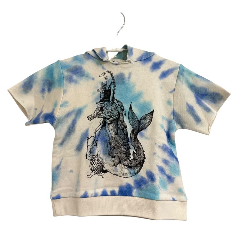 Unused Gucci Yuko Higuchi Tie-Dye Pattern Short Sleeve Hoodie Pullover Hoodie