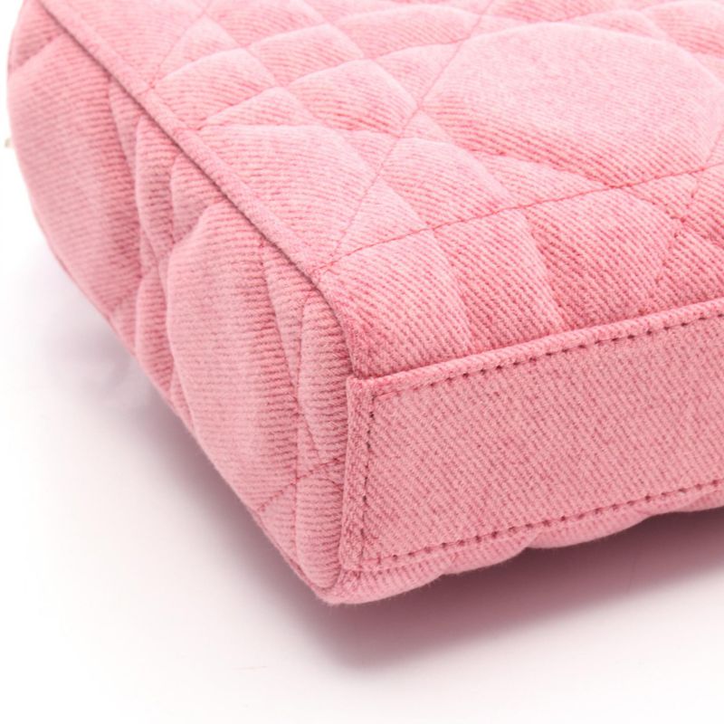 Dior Handbag Lady D-Joy Medium Canage Pink Denim Lady D-Joy Bag Medium Ladies