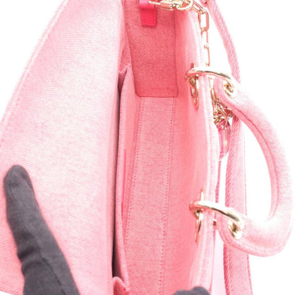 Dior Handbag Lady D-Joy Medium Canage Pink Denim Lady D-Joy Bag Medium Ladies