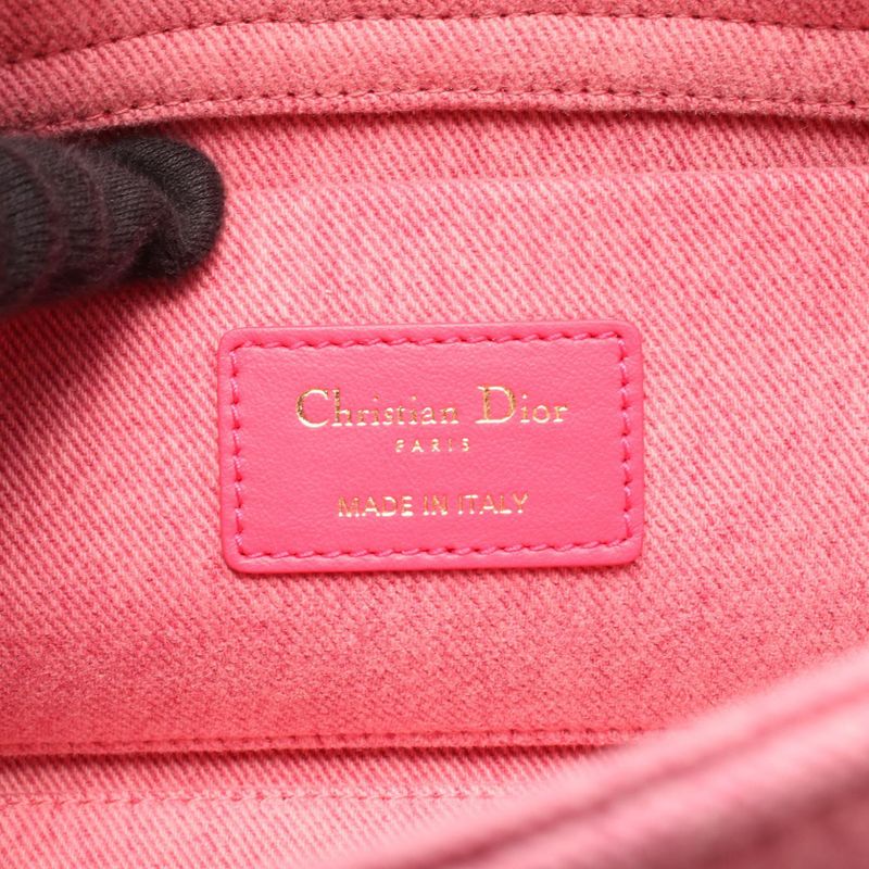Dior Handbag Lady D-Joy Medium Canage Pink Denim Lady D-Joy Bag Medium Ladies