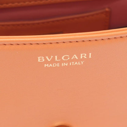Bvlgari Bvlgari Handbag Serpenti Cabochon Coral Orange Leather Serpenti