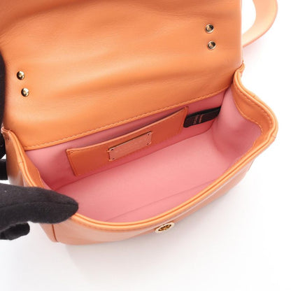 Bvlgari Bvlgari Handbag Serpenti Cabochon Coral Orange Leather Serpenti