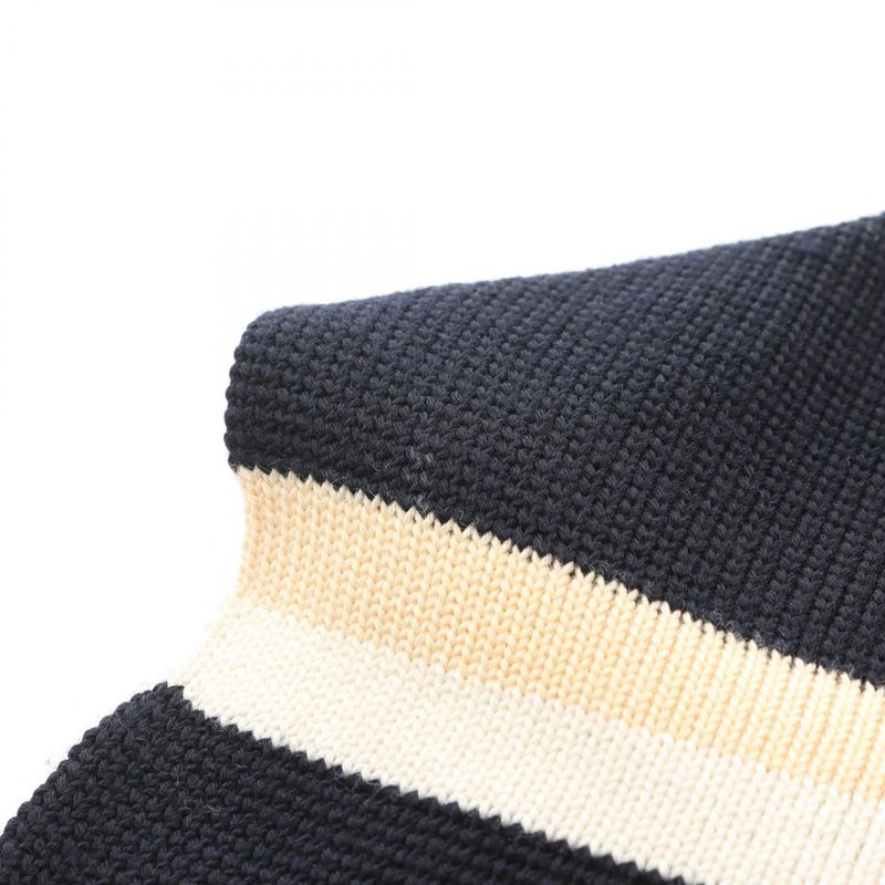 Louis Vuitton Dress Navy Beige Wool Knit Dress Women's Used a