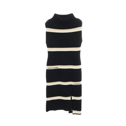 Louis Vuitton Dress Navy Beige Wool Knit Dress Women's Used a