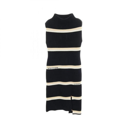Louis Vuitton Dress Navy Beige Wool Knit Dress Women's Used a