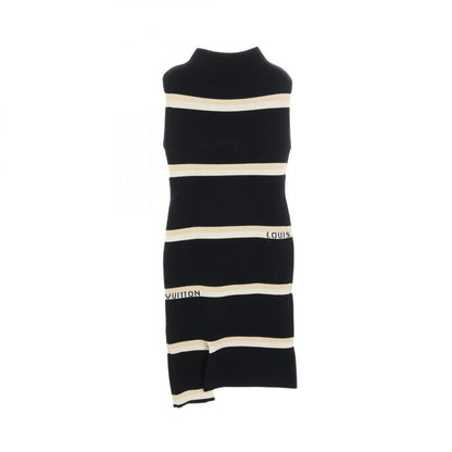 Louis Vuitton Dress Navy Beige Wool Knit Dress Women's Used a