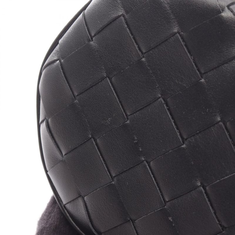 Bottega Veneta Shoulder Bag Intrecciato Barrel 777391 Black Leather Intrecciato