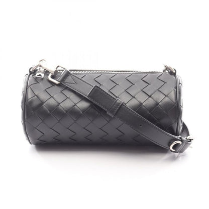 Bottega Veneta Shoulder Bag Intrecciato Barrel 777391 Black Leather Intrecciato