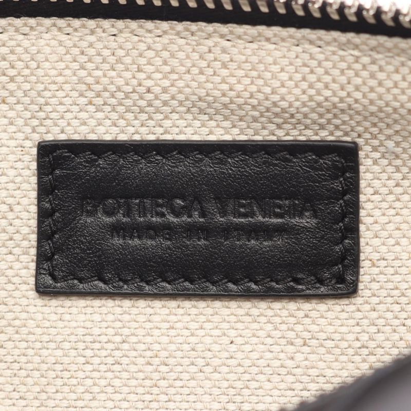 Bottega Veneta Shoulder Bag Intrecciato Barrel 777391 Black Leather Intrecciato