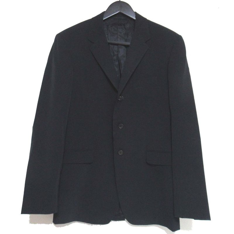 Cleaned Prada Stretch 3B Single Tailored Jacket 46 Size Navy Men's Used