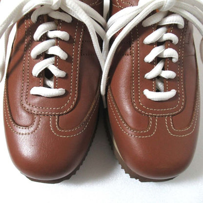 Hermes Leather Quick Sneakers Size 34 21cm (8.27in) Equivalent Brown Women's
