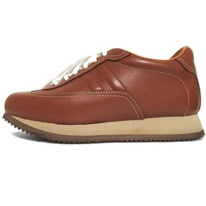 Hermes Leather Quick Sneakers Size 34 21cm (8.27in) Equivalent Brown Women's