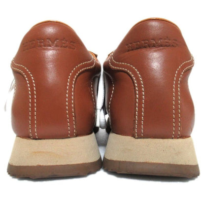 Hermes Leather Quick Sneakers Size 34 21cm (8.27in) Equivalent Brown Women's