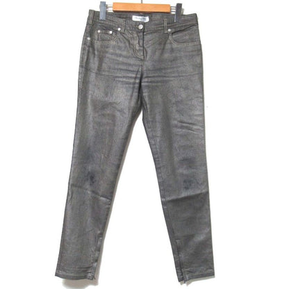 Good Christian DIOR Zip Up Hem Cording Denim Pants Jeans F38 Metallic Gray