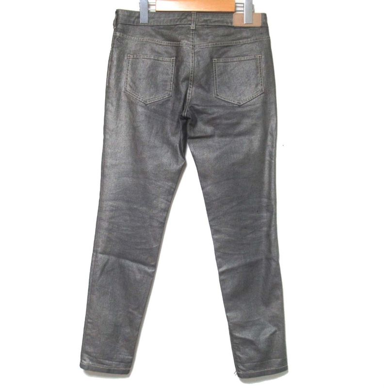 Good Christian DIOR Zip Up Hem Cording Denim Pants Jeans F38 Metallic Gray