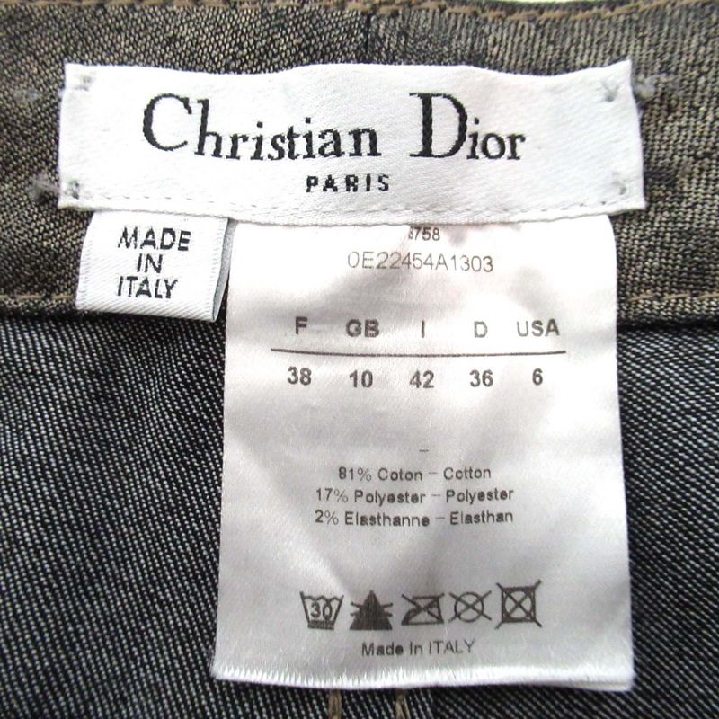 Good Christian DIOR Zip Up Hem Cording Denim Pants Jeans F38 Metallic Gray